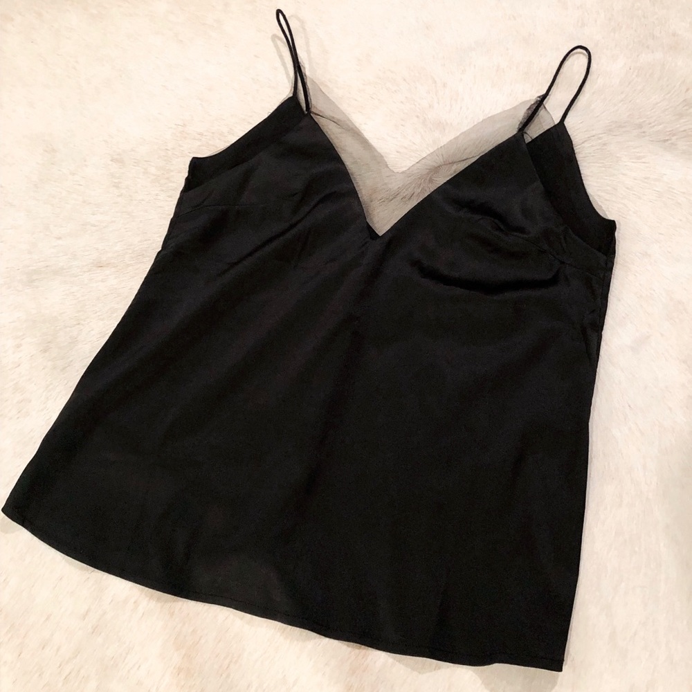 Nasty Gal Silky Camisole w/ Mesh Detail